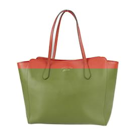 Gucci-Gucci Swing Tote Bag-Red