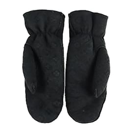 Louis Vuitton-Louis Vuitton Muff Shearling Lamb Gloves-Black