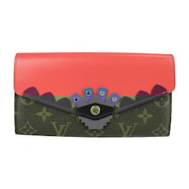 Louis Vuitton-Louis Vuitton Monogram Portefeuille Sarah Bi-Fold Wallet-Brown,Red