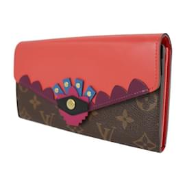 Louis Vuitton-Louis Vuitton Monogram Portefeuille Sarah Bi-Fold Wallet-Brown,Red