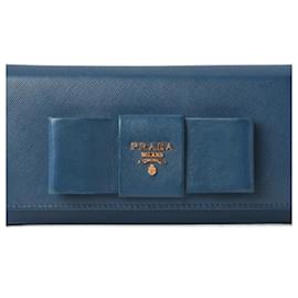Prada-Prada Saffiano Long Wallet-Blue