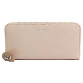 Cartera larga de piel de ternera rosa claro Saint Laurent Rosa