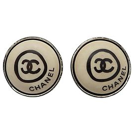 Chanel Coco Round Earrings Beige