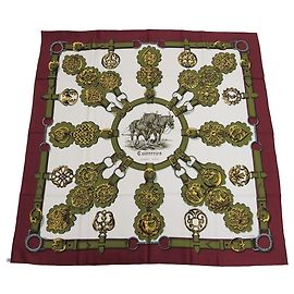 Hermès Lenço de seda Hermes Carre 90 Cuiveeries Bordeaux Bordeaux