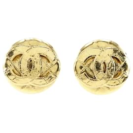 Orecchini matelassé in oro placcato vintage di Chanel Altro
