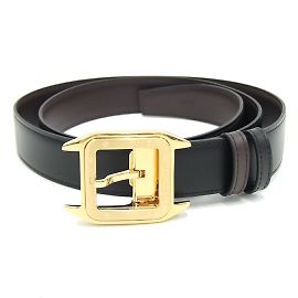 Cartier Santos 100 Reversible Belt Black Dark brown