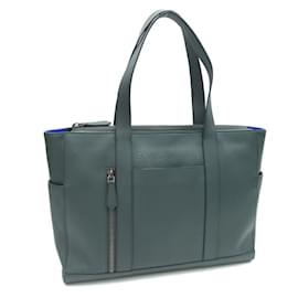Bulgari-Bvlgari Green Leather Tote Bag-Green