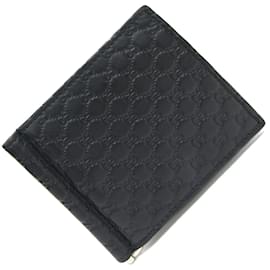 Gucci-Gucci Bi-fold Money Clip in Black Leather-Black