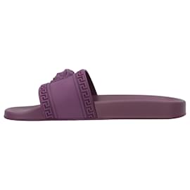 Versace-Versace Palazzo Medusa Pool Slide 'Burgundy'-Purple