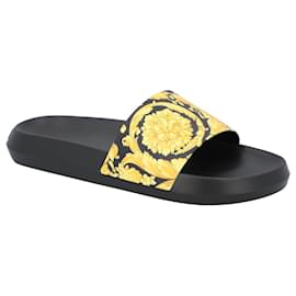 Versace-Barocco Bathing Slides-Black