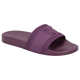 Versace-Versace Palazzo Medusa Pool Slide 'Burgundy'-Purple