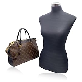 Louis Vuitton-Monogram Canvas Pallas Full Handbag with Strap Black-Brown