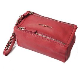 Pochette en cuir de chèvre Givenchy Pandora rose Rose