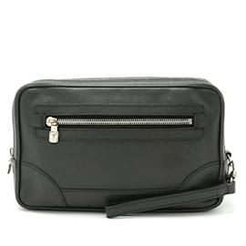 Louis Vuitton-Sac Clutch Louis Vuitton Taiga Pavel Second-Noir,Gris