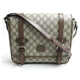 Gucci-Gucci GG Supreme Shoulder Bag-Brown