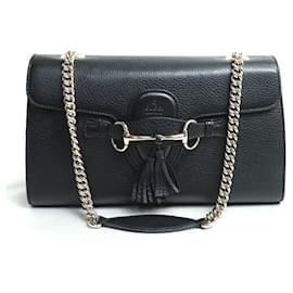 Gucci-Gucci Emily Chain Shoulder Bag-Black