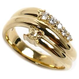Céline-CELINE 18K Yellow Gold Triomphe Diamond Ring-Golden