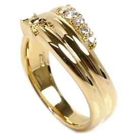 Céline-CELINE 18K Yellow Gold Triomphe Diamond Ring-Golden