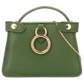 Fendi-Fendi Nano Peekaboo Chain Shoulder Bag-Green