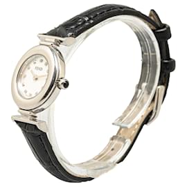 Fendi-Fendi Silver Quartz Stainless Steel 320L Diamond Watch-Silvery