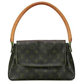 Louis Vuitton-Louis Vuitton Brown Monogram Looping Mini-Brown