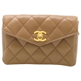 Chanel-Sac ceinture Chanel Matelassé Coco Mark-Marron