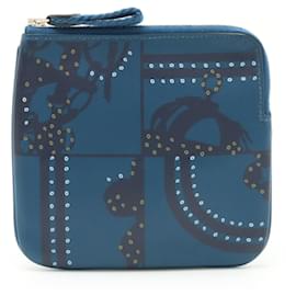 Hermès-Pochette Multi-Poche Hermes Carre-Bleu foncé