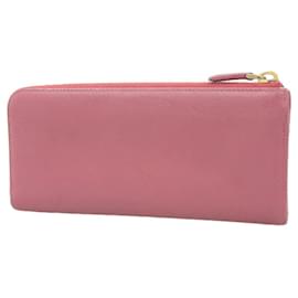 Prada-Prada Saffiano Leather L-Zip Long Wallet-Pink