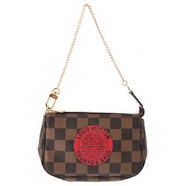 Louis Vuitton-Pochette Damier T&B Marron Louis Vuitton-Marron,Damier ebène