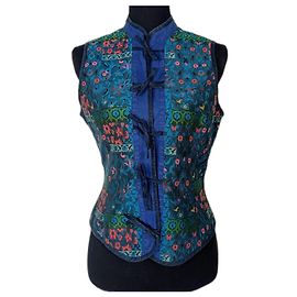 Giacca in jeans Kenzo vintage anni '70 Blu Multicolore