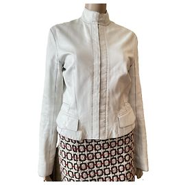 Louis Vuitton Lederjacke Bikerjacke Weiß Weiß