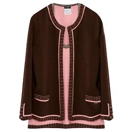 Chanel par Karl Lagerfeld 05A 2005 cardigan et haut en cachemire Multicolore