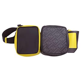 Fendi-Fendi Zucca Pattern Sling Bag-Black,Yellow