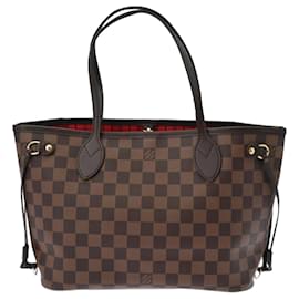 Louis Vuitton-Bolsa Louis Vuitton Damier Neverfull PM-Marrom,Damier ebene