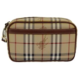 Burberry-Sac à main en PVC cuir beige Burberry Nova Check Auth 81460-Beige