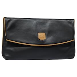 Céline-Sac à main en cuir noir CELINE Auth fm3562-Noir