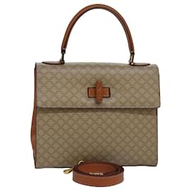 Céline-CELINE Macadam Canvas Hand Bag 2way Beige Auth 81450-Beige