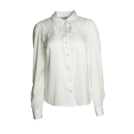 Gestuz, camicia bianca con colletto in pizzo Bianco