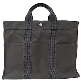 Hermès-Hermes HERMES Bag Men's Tote Air Line MM Canvas-Brown,Black