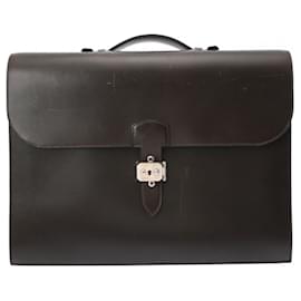 Hermès-Hermes Sac A Depeche 41 Briefcase-Damier ebene