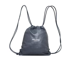 Blue Saint Laurent Teddy Drawstring Backpack Blue