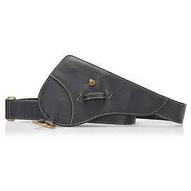 Black Dior Leather Saddle Belt Black