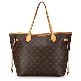 Louis Vuitton-Sac tote Neverfull MM Monogram Louis Vuitton marron-Marron