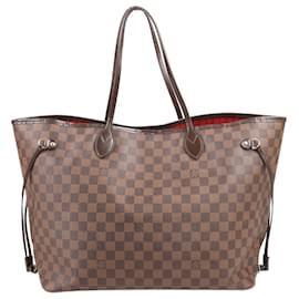 Louis Vuitton-Sac à main Louis Vuitton Damier Ebene Neverfull GM N51106-Marron