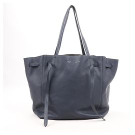Céline Celine Piccolo Cabas Phantom Borsa a Spalla in Pelle Blu Navy Blu