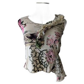 Top senza maniche in seta beige Kenzo Beige