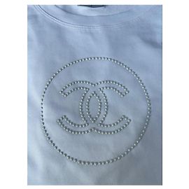 TOP BLANCO CHANEL FIRMA CC / TAMAÑO M / NUEVO Blanco