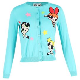 Moschino Strickjacke Power Puff Girls aus türkisem Baumwollmaterial Andere