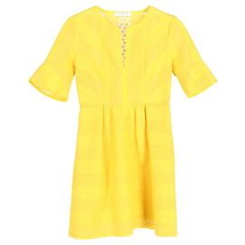 Robe mini à col rond Sandro en polyester jaune Jaune Camel