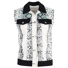 Chaleco con estampado de serpiente Sandro Paris en denim blanco Otro